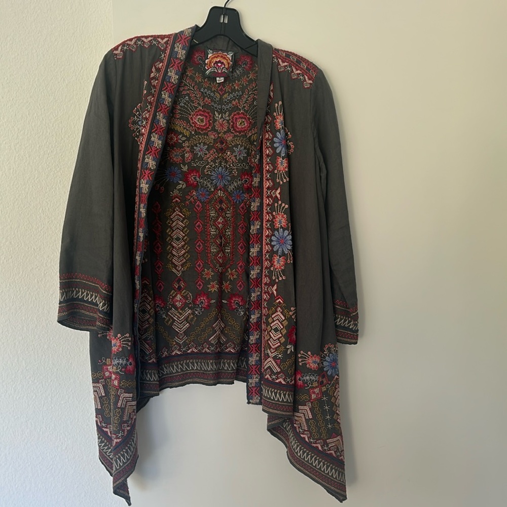 Johnny Was linen kimono jacket s